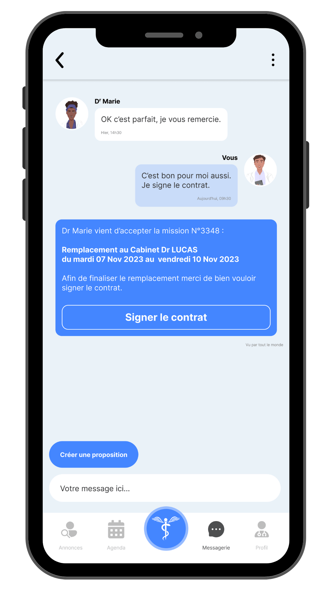 Echangez par messagerie privée et sécurisée avec vos confrères